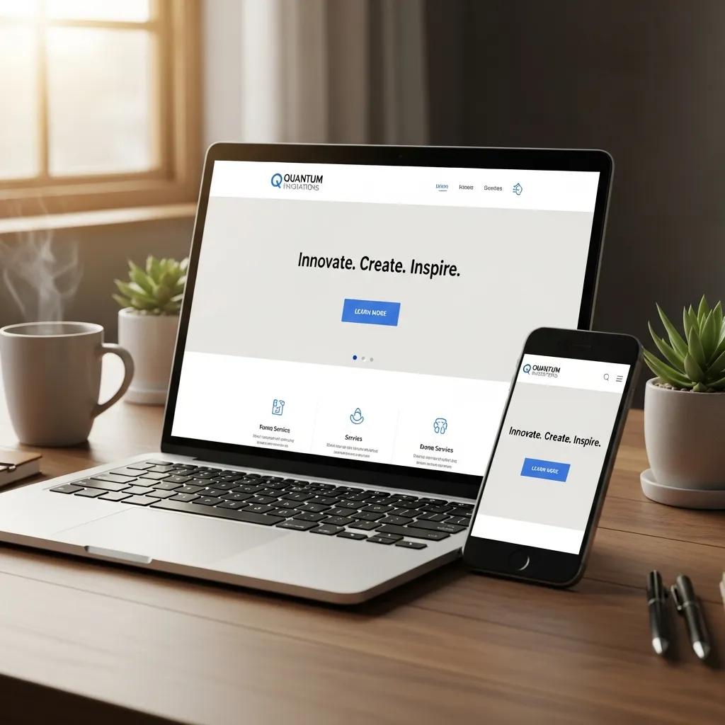 Responsive website design shown on laptop and smartphone for local business lead generation